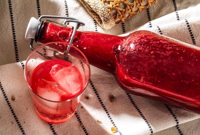 Hallonlemonad med vattenmelon