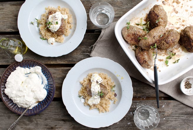 Järpar med grynsallad och fetaostkräm