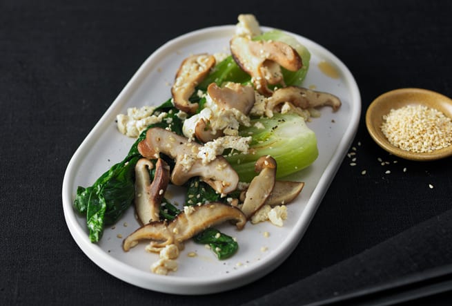 Pak choi med svamp & tofu