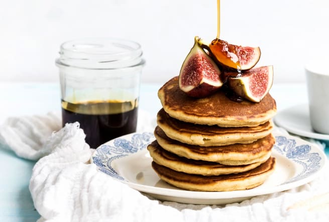 Tjocka pannkakor med fikon