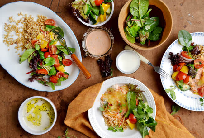 Pizzafisk i ugn med grönsallad