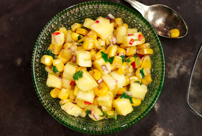 Rostad majs och ananassalsa