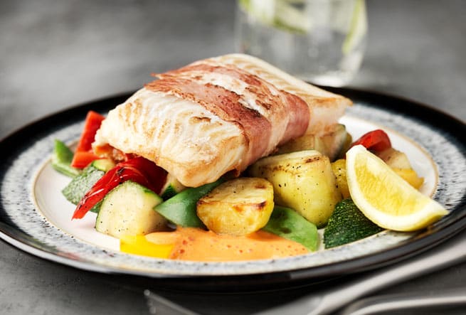 Torsk med paprikasås