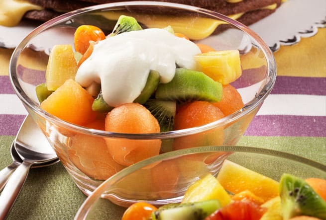 Zabaione freddo med frukt