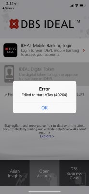Failed to start VTap