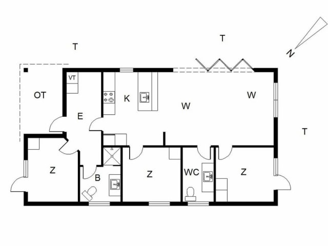 Grundriss Blomstervangen 105 Jegum Ferieland