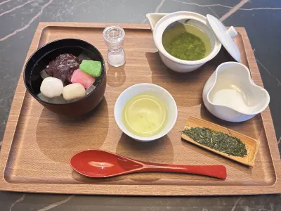 白玉あんみつと静岡牧之原煎茶「つゆひかり」セット