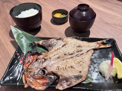 金目の開き干物炭火焼魚膳　静岡県沼津直送