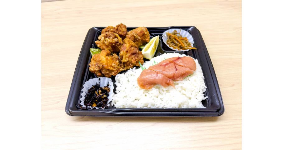 明太子弁当・鶏の唐揚げ