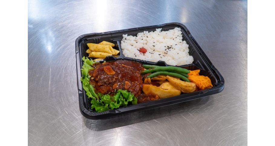 ハンバーグガーリックソース弁当