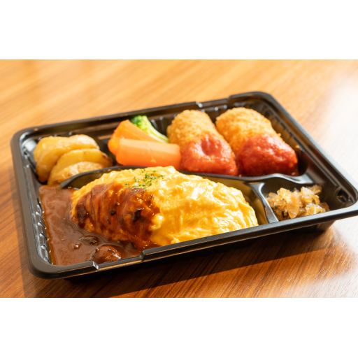 オムライスとカニコロ弁当-1