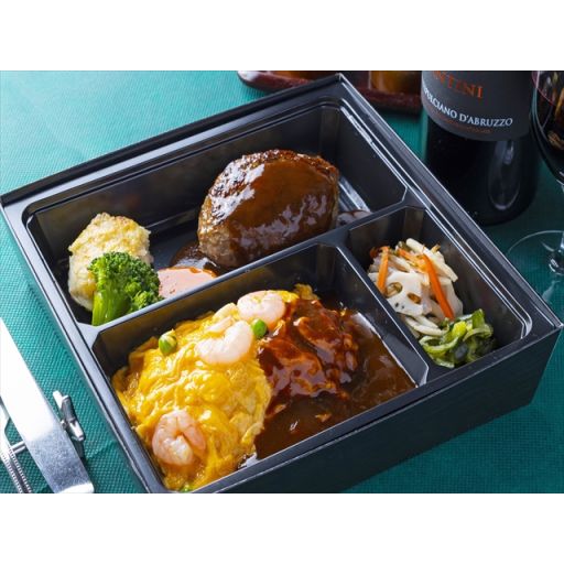 グリル満天星 丸ビル店 ミックス弁当 オムレツライス ハンバーグ New Port ニューポート デリバリープラットフォーム