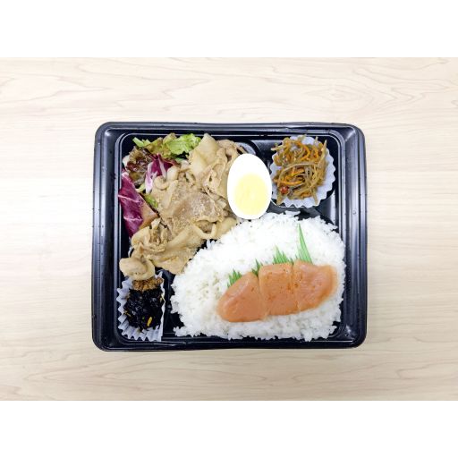 明太子弁当・豚の生姜焼き-1