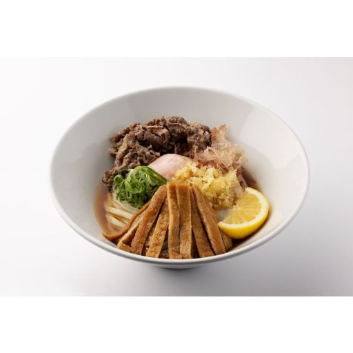 肉玉きつねぶっかけうどん/Udon with Beef, Egg and KITSUNE-0