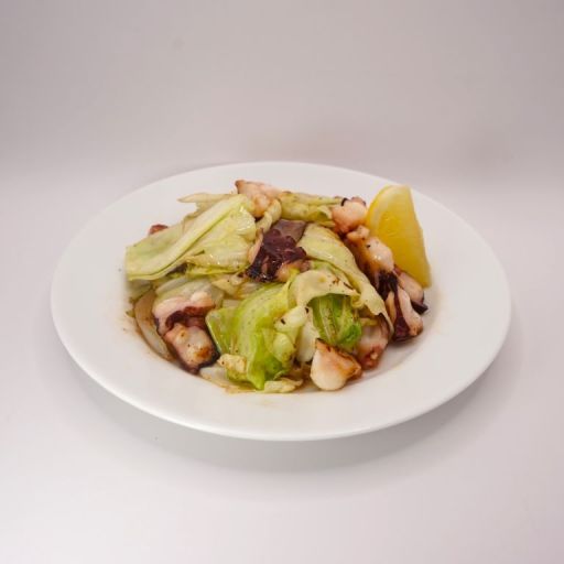 タコとキャベツの鉄板焼き アンチョビガーリック炒め-0