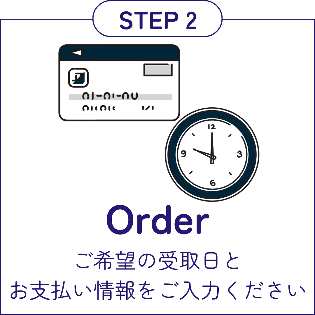 説明画像２・ご希望の受取日とお支払いをご入力ください