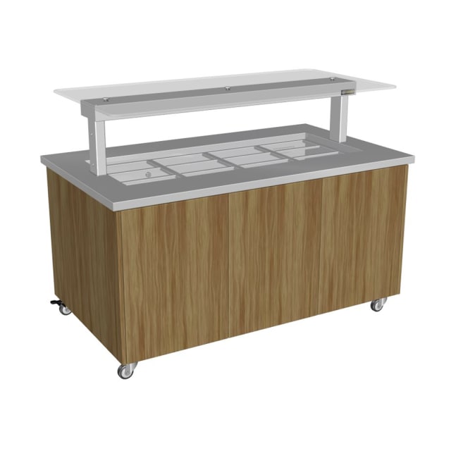 Culinaire Heated Mobile Island Buffet with Flat Glass Gantry
