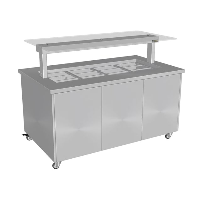 Culinaire Heated Mobile Island Buffet with Flat Glass Gantry