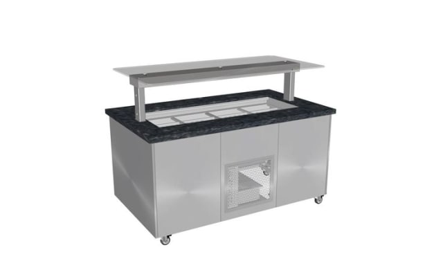 Culinaire Mobile Refrigerated Island Buffet with Flat Glass Gantry