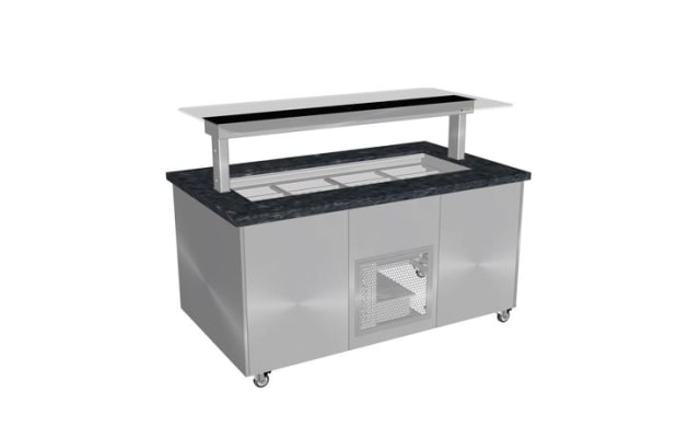 Culinaire Mobile Refrigerated Island Buffet with Flat Glass Gantry