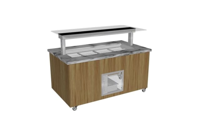 Culinaire Mobile Refrigerated Island Buffet with Flat Glass Gantry