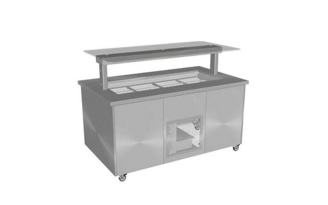 Culinaire Mobile Refrigerated Island Buffet with Flat Glass Gantry