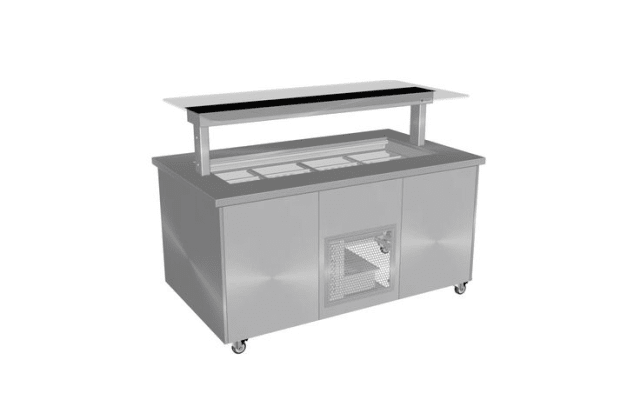 Culinaire Mobile Refrigerated Island Buffet with Flat Glass Gantry