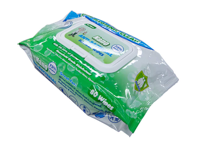 Nano Acti-Bacterial Disinfectant Wipes - 24 x 80 Wipe Packs
