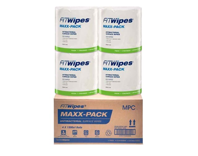 WOW Anti-Bacterial Disinfectant Wipes - 4 x 1200 Wipes Roll