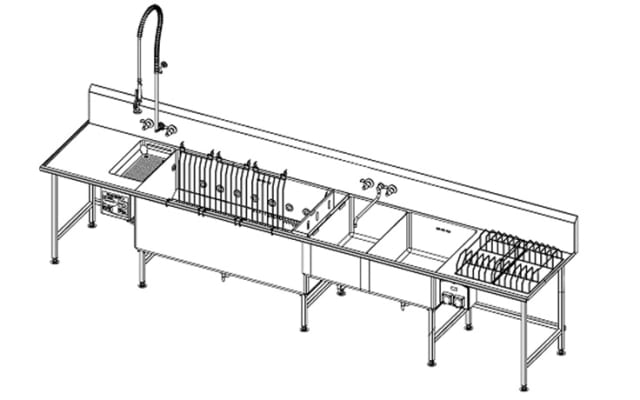 Power Soak Continuous Motion Pot Washer with P200 Remote