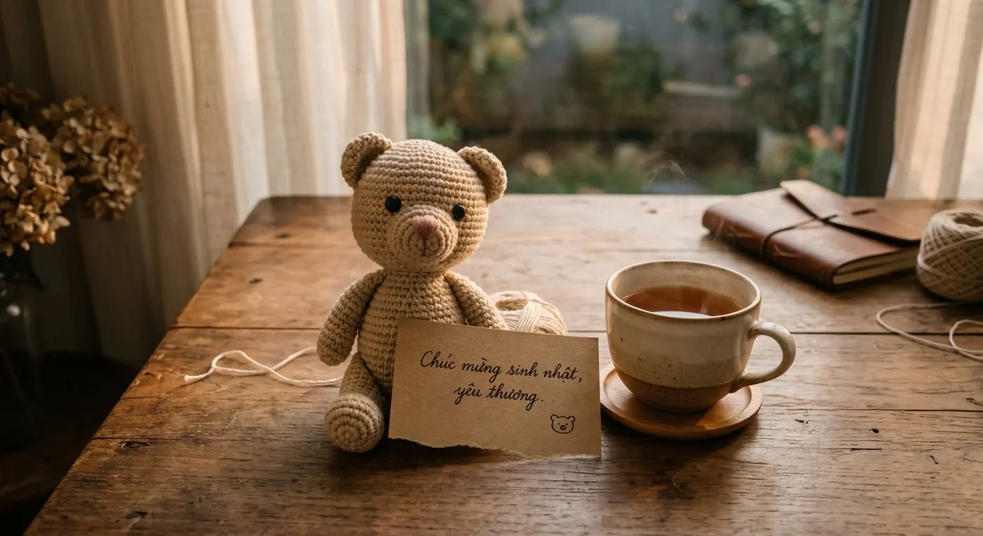 Món quà handmade nhỏ cùng một lời nhắn viết tay