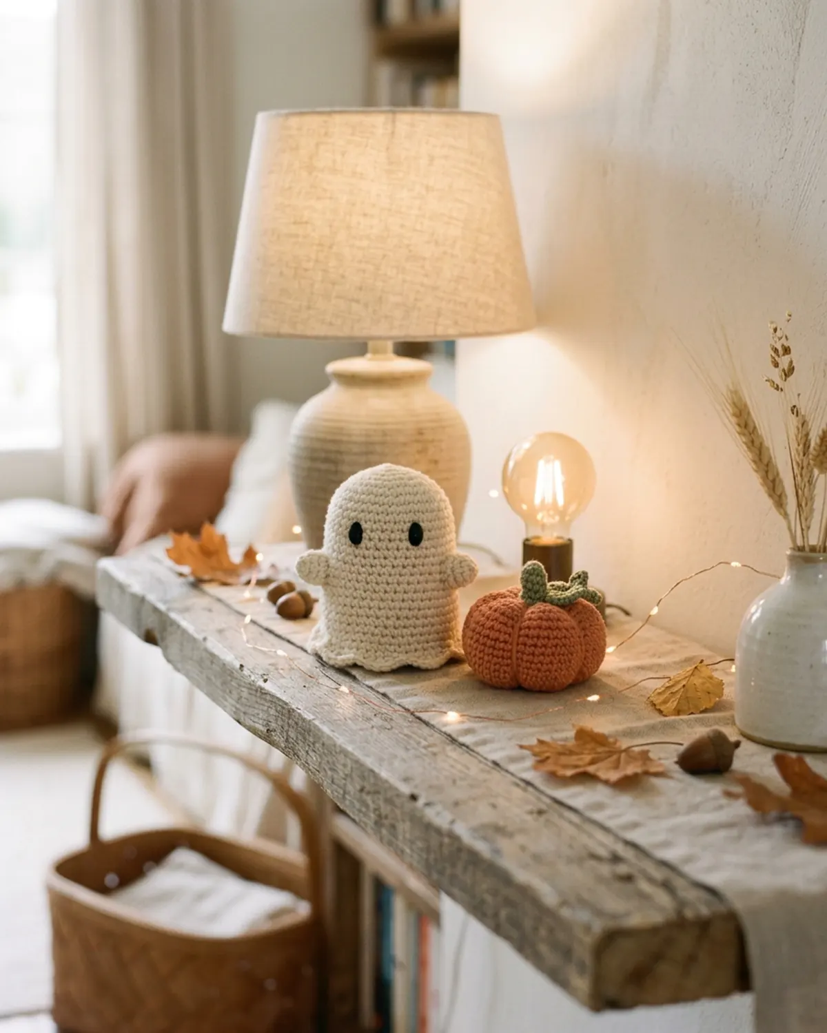 Chú ma len và bí ngô handmade tạo góc Halloween dễ thương