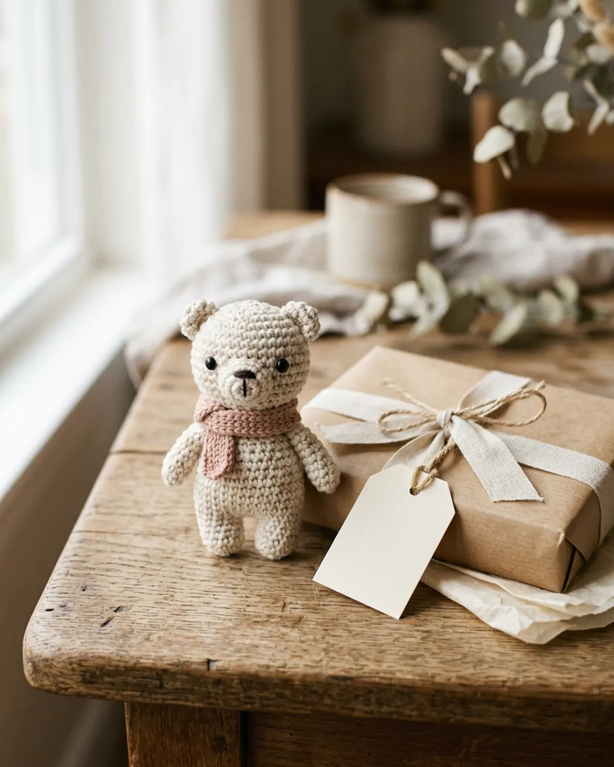 Một chú thú len handmade nhỏ được chuẩn bị làm món quà ý nghĩa