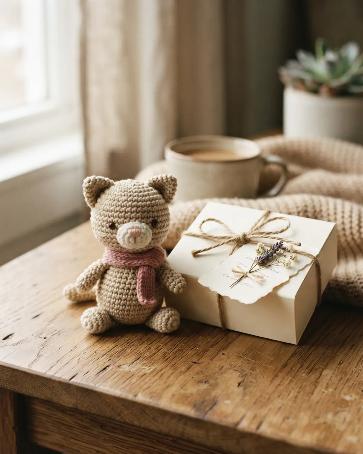Chú mèo len handmade nhỏ làm quà cho người yêu mèo