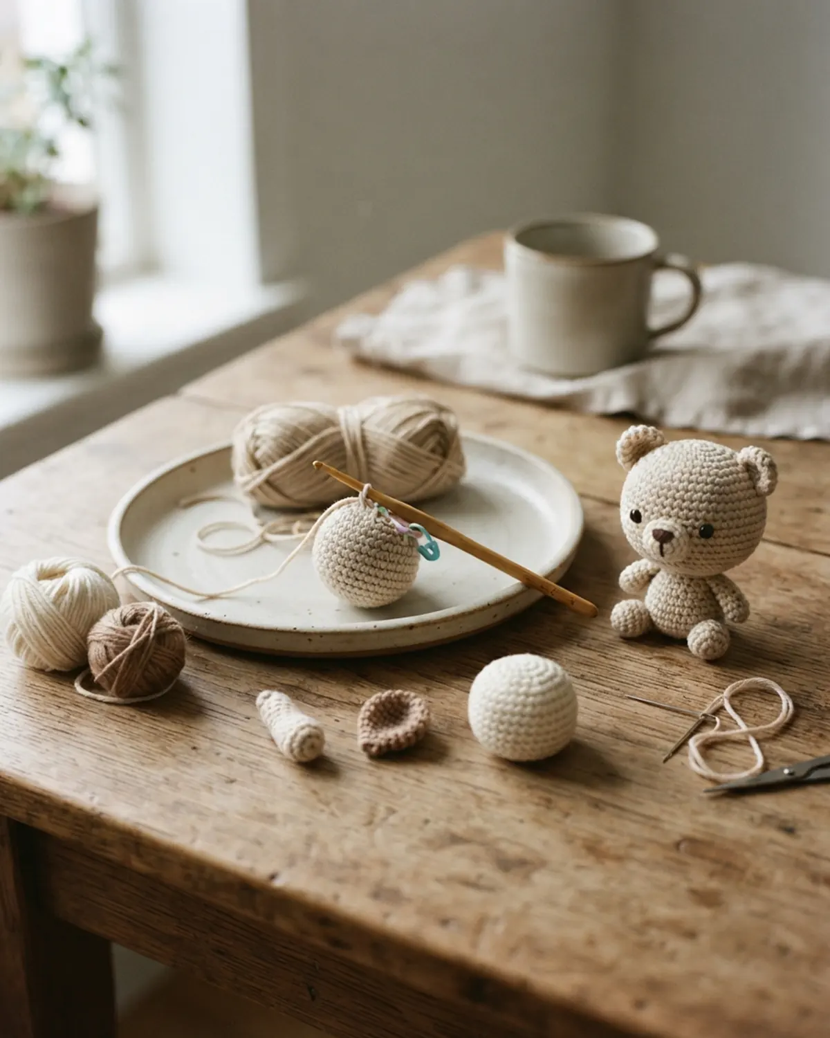 Các công đoạn từ cuộn len đến một chú thú len handmade hoàn chỉnh