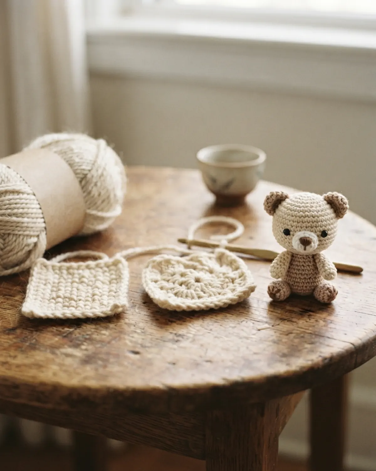 Từ cuộn len và những mũi móc đầu tiên đến một chú thú len handmade