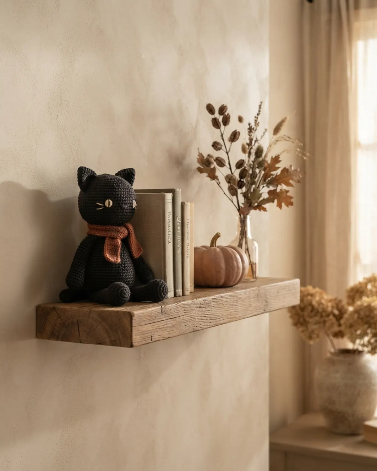 Góc nhà ấm áp trang trí Halloween với chú thú len handmade nhỏ