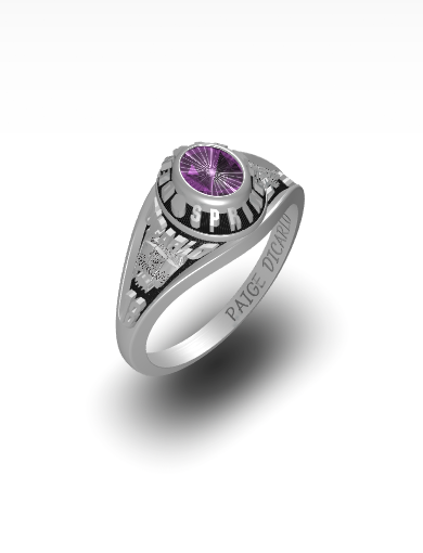 Princess cut class ring clearance