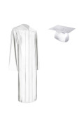 Cap, gown, tassel & medallion (White Rental Gown)