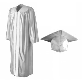 Cap, gown, tassel, medallion & stole (White Rental Gown)