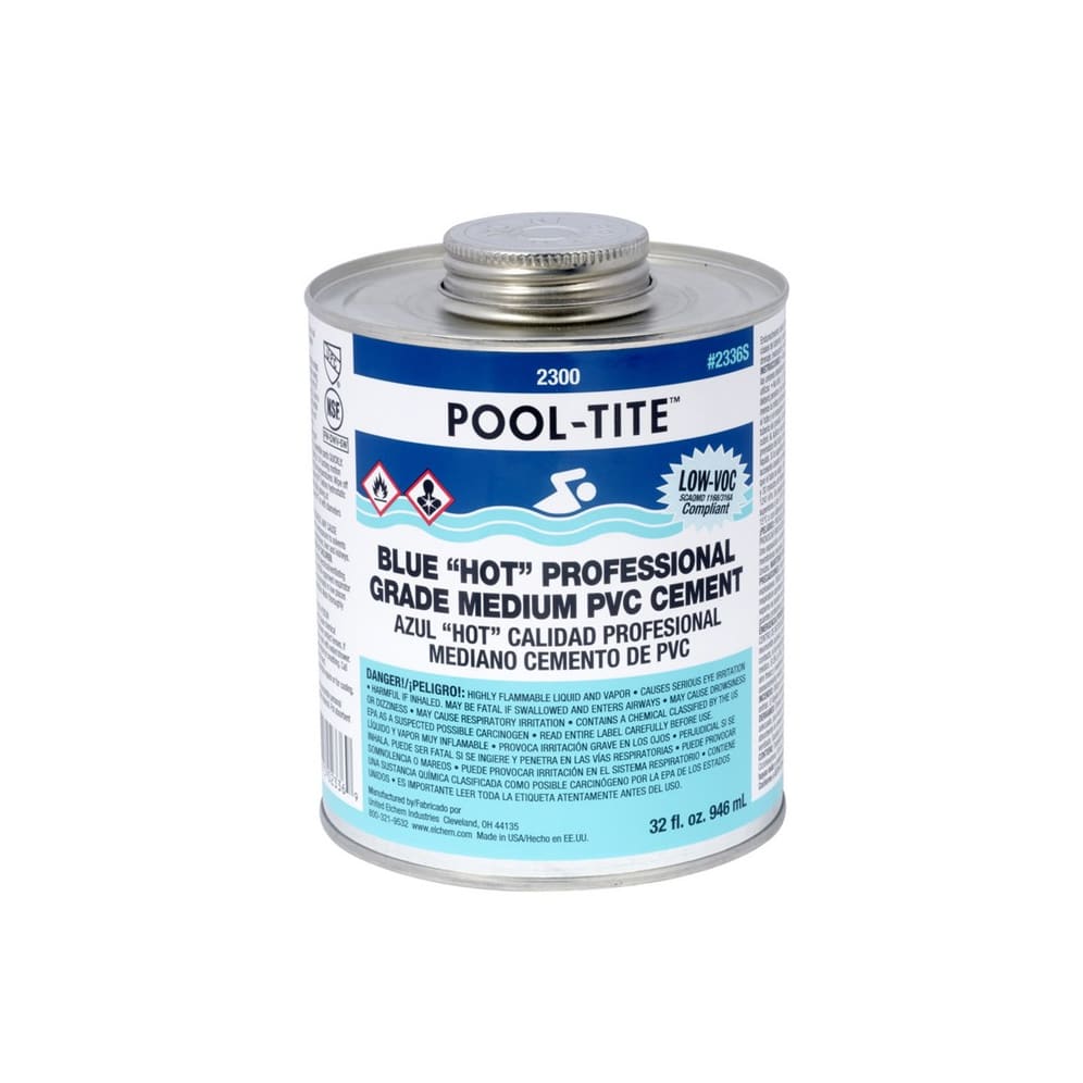 Oatey Quart PoolTite PVC Med Hot Blue Cement Glue PoolTite Quart Low