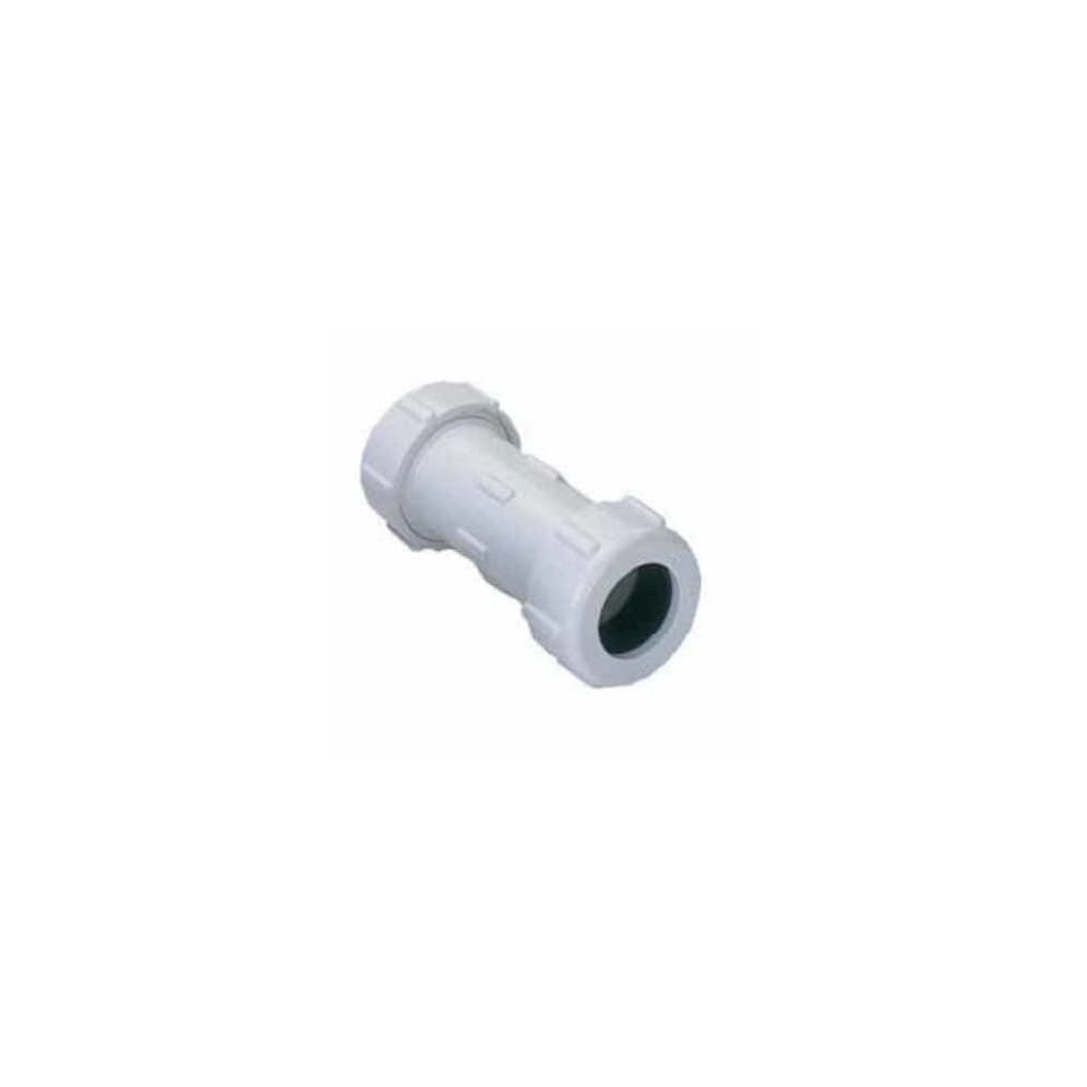 Compression Coupling, 4"Gasketed White PVC Schedule 40 Standard