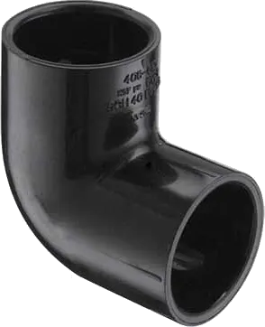 Elbow, 1-1/2" Socket Black PVC Schedule 40 90 Degree
