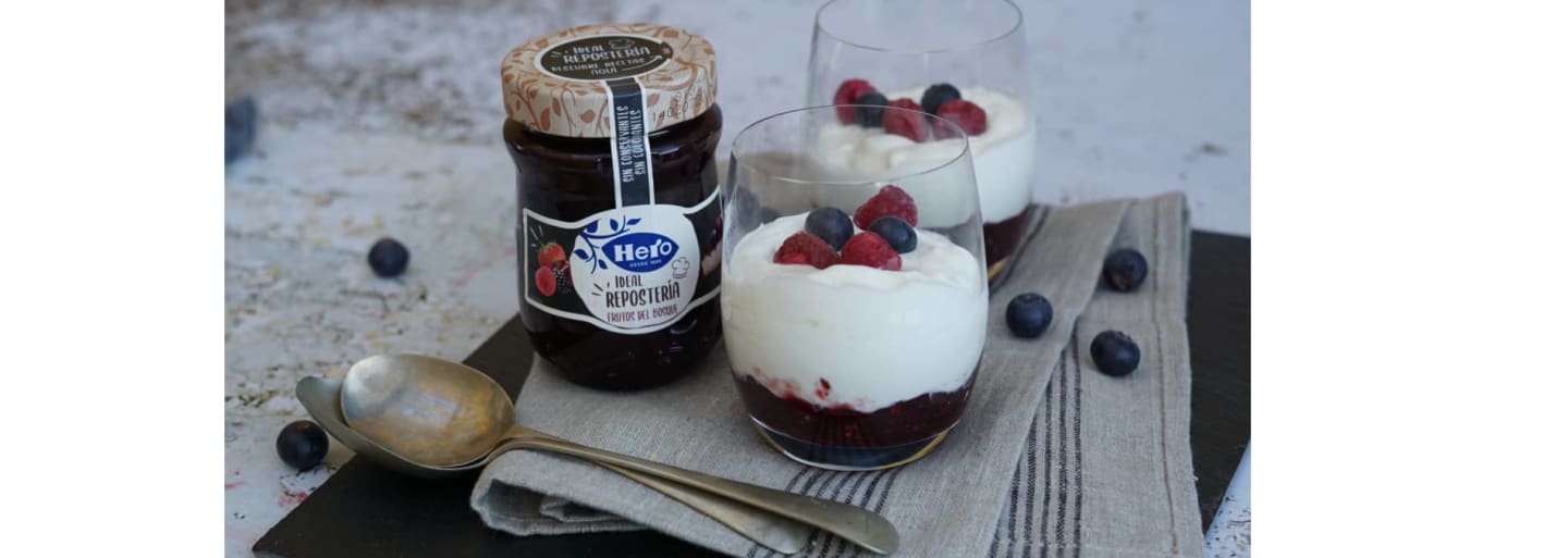 Tarta de queso en vaso