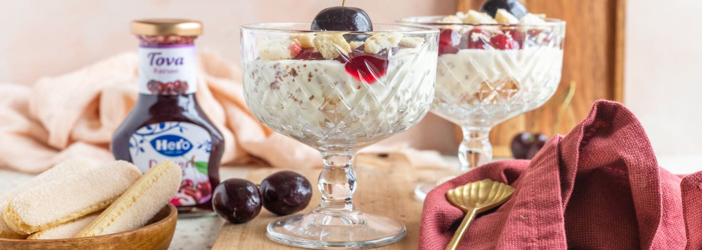 Stracciatella kersen toetjes met Tova Kersen