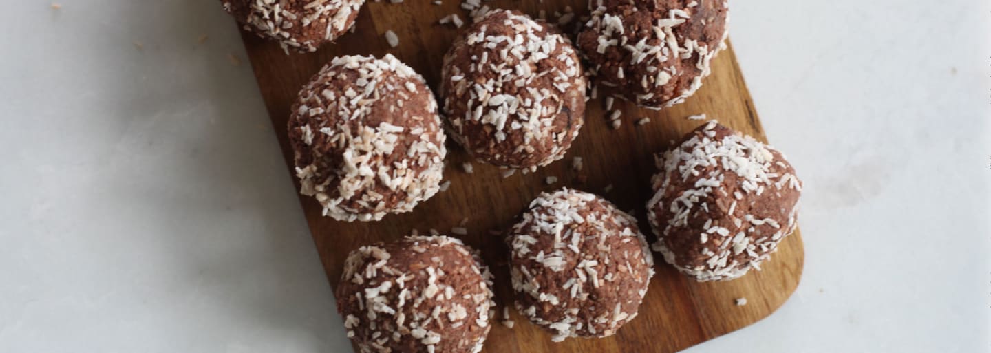 Glutenfria chokladbollar med kokos