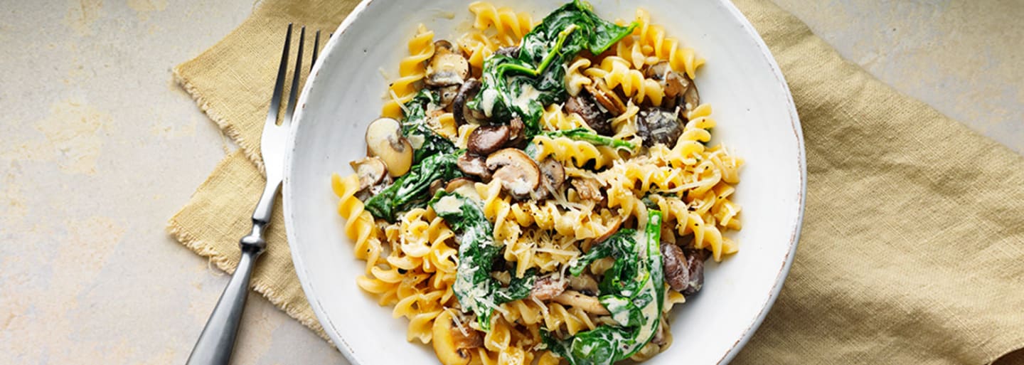 Gluteeniton fusilli con funghi