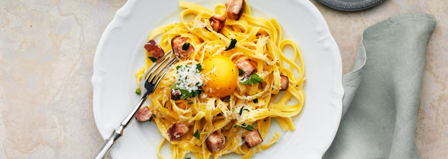 Glutenfri Carbonara med tagliatelle Recept Semper Gluttenfritt