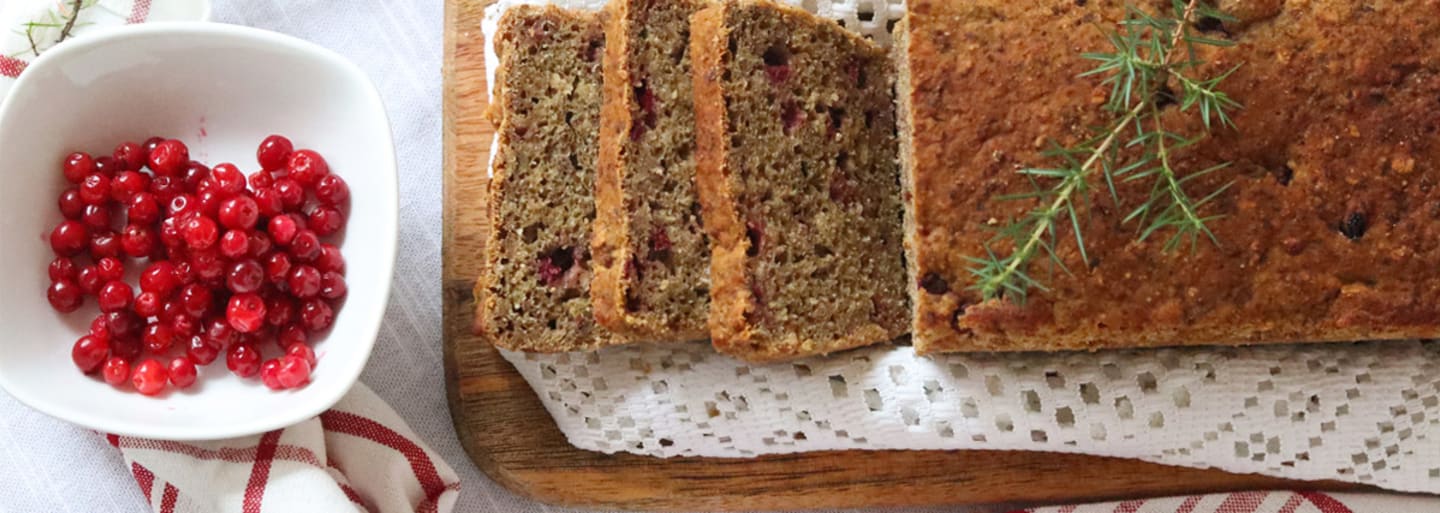 Glutenfri julebrød med tyttebær