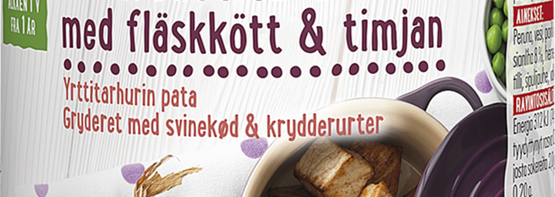 Örtagårdsgryta med fläskkött & timjan från Semper Barnmat